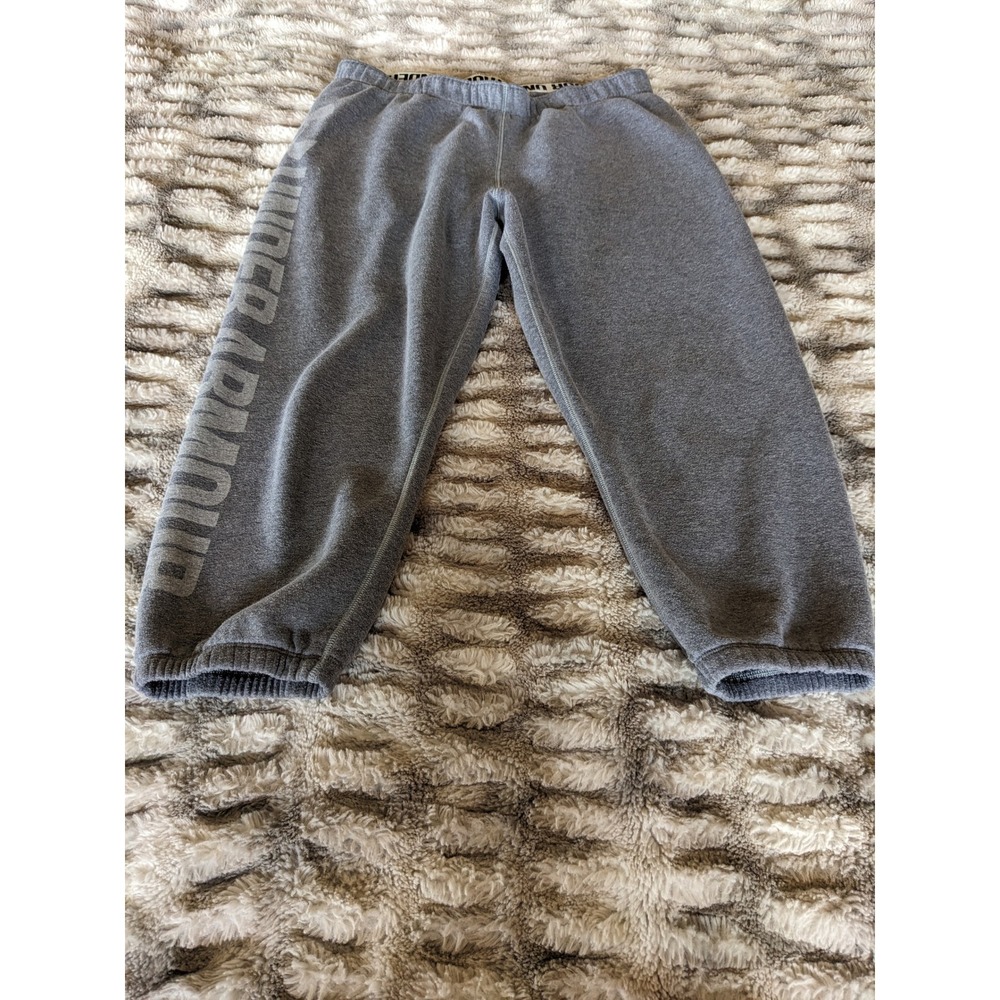 Under Armour Womens Gray Rival Fleece Logo Gym Lounge Joggers Sweatpants Size L